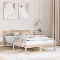 Lova Lovos rėmas Natūrali 135 x 190 cm Kietos pušies mediena