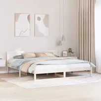 Lova Lovos rėmas Balta 180 x 200 cm Kietos pušies mediena