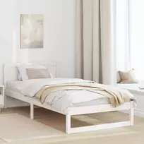 Lova Lovos rėmas Balta 90 x 200 cm Kietos pušies mediena