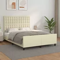 Lova Lovos rėmas su galvūgaliu, kreminis, 140x190cm, dirbtinė oda