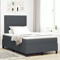 LED Čiužinio Lova Tamsiai pilka ir balta 120 x 200 cm