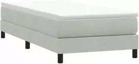 Box Spring Lova be čiužinio Šviesiai pilka 100x210 cm aksomas