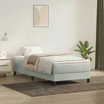 Box Spring Lova be čiužinio Šviesiai pilka 100x220 cm aksomas