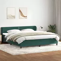 Lova su spyruoklėmis ir čiužiniais, tamsiai žalios, 180x220 cm