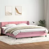 Box Spring Lova su čiužiniais Rožinis 180x210 cm Velvet