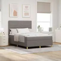 Kiemas lova su čiužiniu Taupe 140 x 200 cm audinys