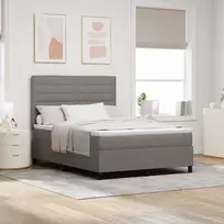 Kiemas lova su čiužiniu su LED Taupe 140 x 200 cm audinys