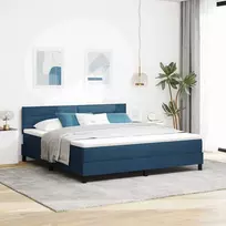 Kiemas lova su galvūgalio Mėlyna 180 x 200 cm audinys