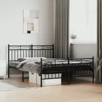 Lova Lovos rėmas su galvūgaliu/kojūgaliu, juodas, 135x190cm, metalas
