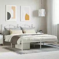 Lova Metalinis lovos rėmas su galvūgaliu, baltos spalvos, 180x200cm