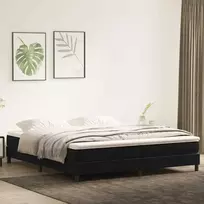 Box Spring Lova be čiužinio Juoda 200x220 cm aksomas