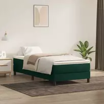 Box Spring Lova be čiužinio Tamsiai žalia 200x220 cm aksomas
