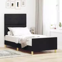 Lova Lovos rėmas su galvūgalio Juoda 90 x 190 cm audinys