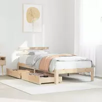 Lova Lovos rėmas su stalčiais, 75x190cm, pušies medienos masyvas