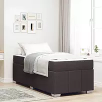 Lova Lovos rėmas su čiužiniu Tamsiai rudas 90 x 200 cm audinys