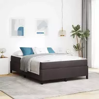 Kiemas lova su čiužiniu Tamsiai rudas 140 x 190 cm audinys