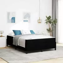 Kiemas lova su čiužiniu Juoda 140 x 190 cm audinys