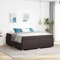 Lova Lovos rėmas su čiužiniu Tamsiai rudas 180 x 200 cm audinys