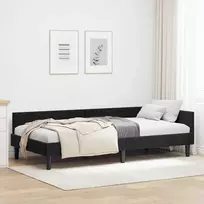 Lova Kampinė lovos konstrukcija Juodas 80 cm x 200 cm Aksomas