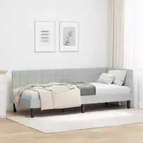 Lova Kampinė lovos konstrukcija Šviesiai pilka 80 cm x 200 cm