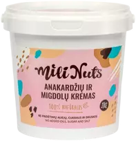 Milinuts Mili Nuts Anakardžių ir migdolų riešutų kremas : Svoris - 250 g