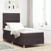 LED Čiužinio Lova Tamsiai rudas 90 x 190 cm audinys