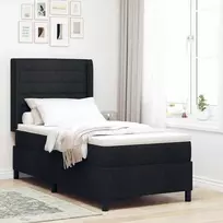 LED Čiužinio Lova su galvūgalio Juoda 80 x 200 cm audinys