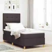 LED Čiužinio Lova su čiužiniu Tamsiai rudas 80 x 200 cm audinys