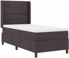 LED Čiužinio Lova su čiužiniu Tamsiai rudas 90 x 190 cm audinys