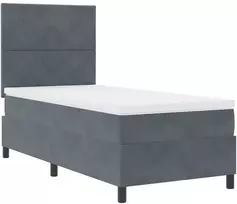 LED Čiužinio Lova su čiužiniu Tamsiai pilka 90 x 190 cm Aksomas
