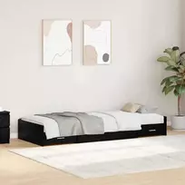 Lova Lovos rėmas Juodas ąžuolas 75 x 190 cm Apdirbta mediena