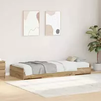 Lova Lovos rėmas Amatininkų ąžuolas 75 x 190 cm Apdirbta mediena