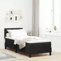 Kiemas lova su čiužiniu su galvūgalio Juoda 80 x 200 cm Aksomas