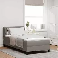 Kiemas lova su čiužiniu su galvūgalio Taupe 80 x 200 cm audinys