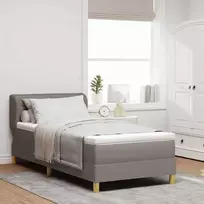 Kiemas lova su čiužiniu su galvūgalio Taupe 90 x 190 cm audinys