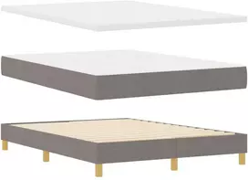 Kiemas lova su čiužiniu Taupe 140 x 200 cm audinys