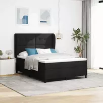 Kiemas lova su čiužiniu Juoda 140 x 190 cm audinys