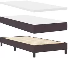 Kiemas lova su čiužiniu Tamsiai rudas 90 x 190 cm audinys