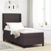 Kiemas lova su čiužiniu Tamsiai rudas 200 x 90 cm audinys