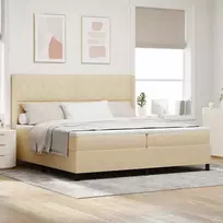 Kiemas lova su pagalve Kreminė 200 x 200 cm audinys