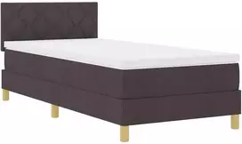 LED Čiužinio Lova Tamsiai rudas 90 x 190 cm audinys