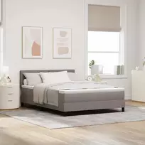 Kiemas lova su čiužiniu su LED Taupe 140 x 200 cm audinys