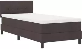 Kiemas lova su čiužiniu Tamsiai rudas 90 x 190 cm audinys