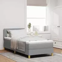 LED Čiužinio Lova su pagalve Šviesiai pilka 90 x 190 cm audinys