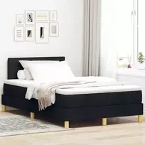 LED Čiužinio Lova su galvūgalio Juodas 120 x 190 cm audinys