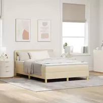 LED Čiužinio Lova su galvūgalio Kreminė 140 x 190 cm audinys