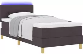 LED Čiužinio Lova su pagalve Tamsiai rudas 90 x 200 cm audinys