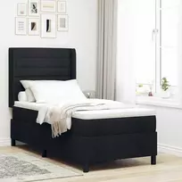 Kiemas lova su čiužiniu Juodas 190 x 90 cm audinys