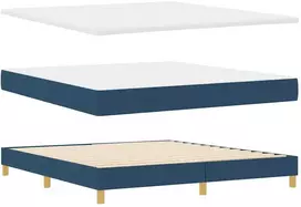 Kiemas lova su čiužiniu Mėlyna 200 x 180 cm audinys