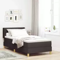 Kiemas lova su čiužiniu Tamsiai rudas 200 x 90 cm audinys